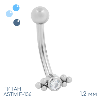 Микробанан для пирсинга Twinkle 1.2 мм (16 G)